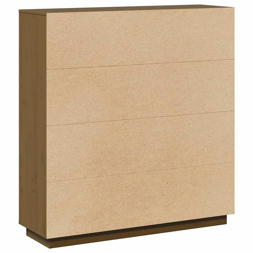 Highboard Storage Cabinet for Home 5 Door Brown Solid Pine Wood