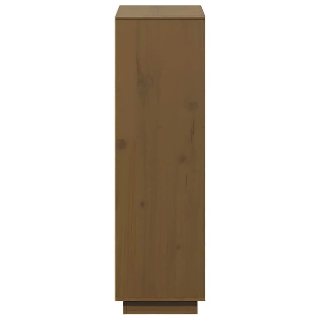 Highboard Storage Cabinet for Home 5 Door Brown Solid Pine Wood