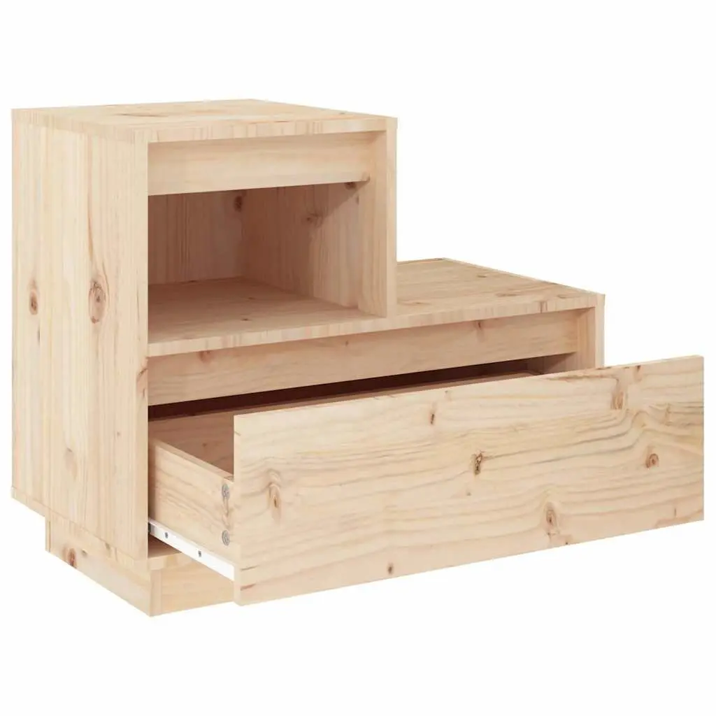 Bedside Cabinet 60x34x51cm Solid Wood Pine Drawer Compartment Storage Bedside