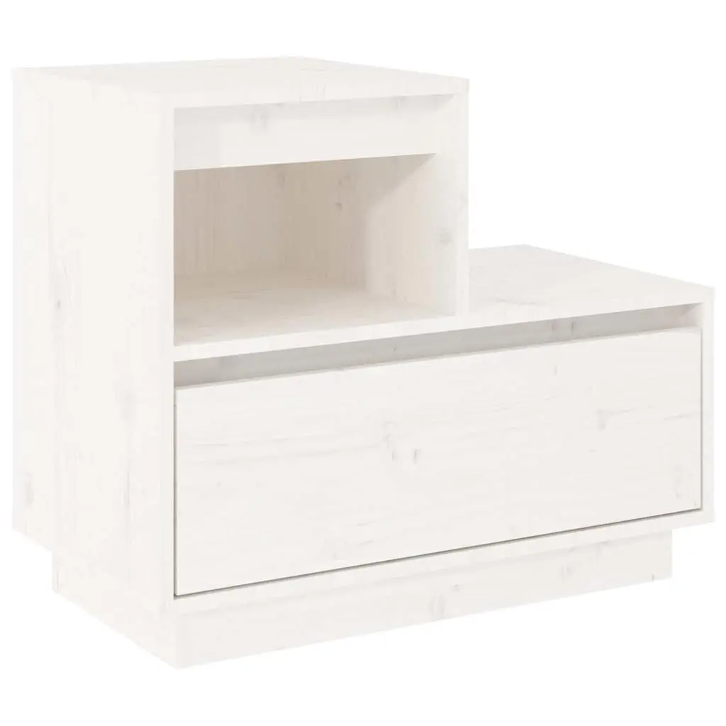 Bedside Cabinets 2 pcs White 60x34x51 cm Solid Pine Wood Storage Nightstand