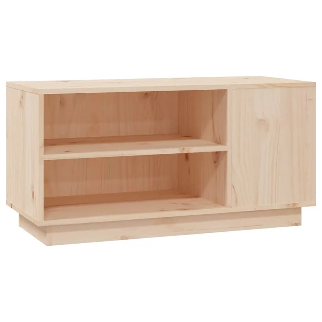 TV Cabinet 80x35x40.5 cm Brown Wooden Media Storage Unit Shelves