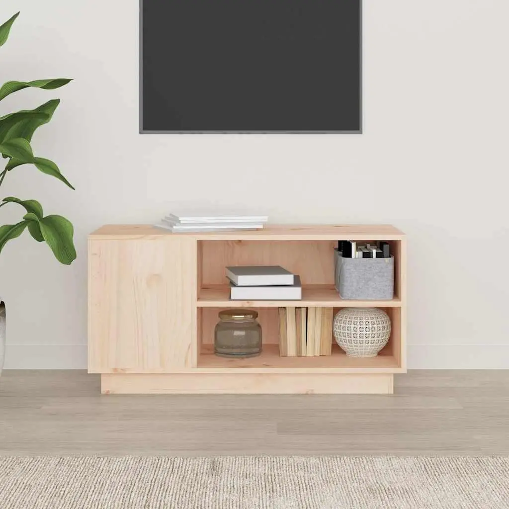 TV Cabinet 80x35x40.5 cm Brown Wooden Media Storage Unit Shelves