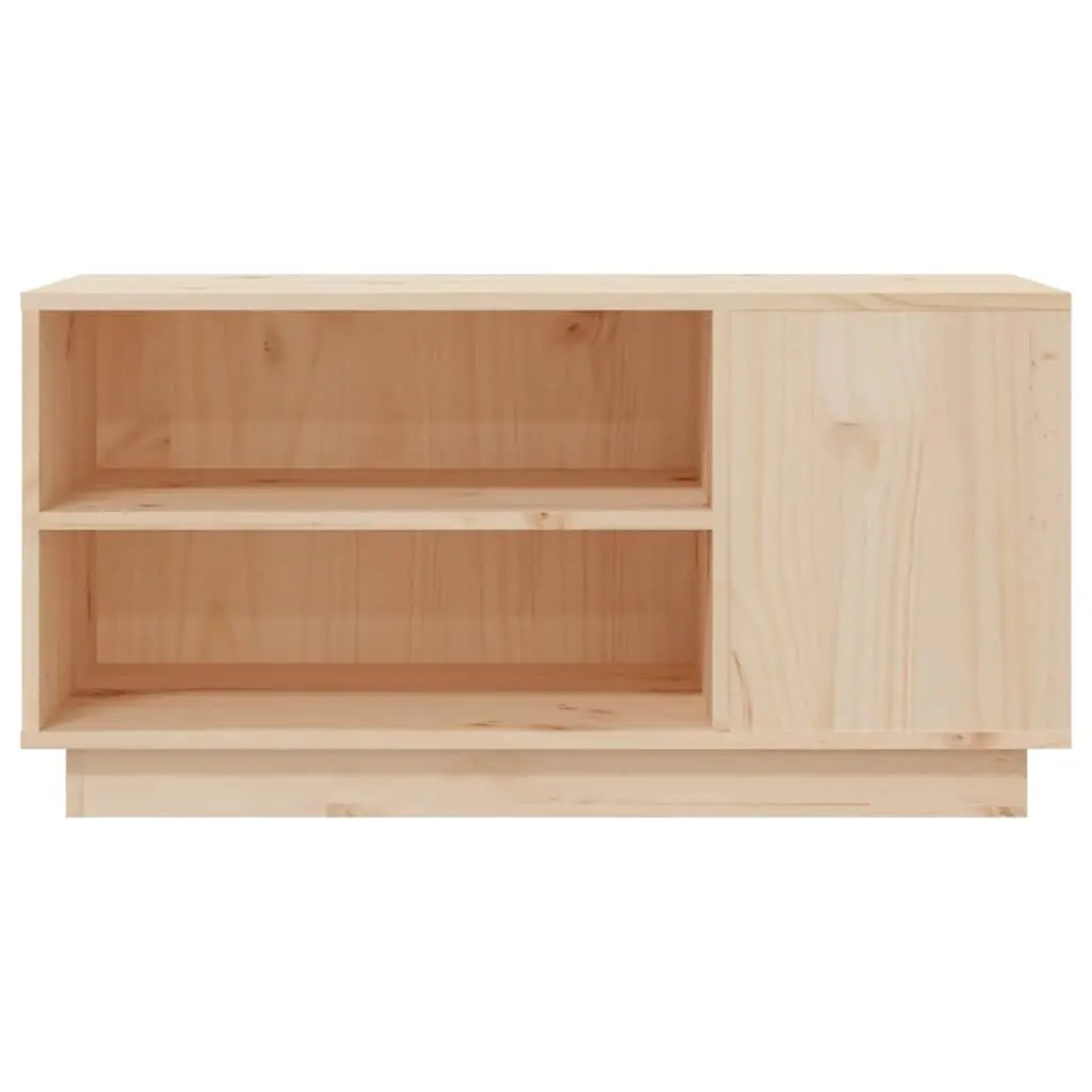 TV Cabinet 80x35x40.5 cm Brown Wooden Media Storage Unit Shelves