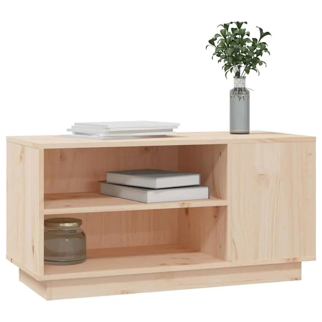 TV Cabinet 80x35x40.5 cm Brown Wooden Media Storage Unit Shelves