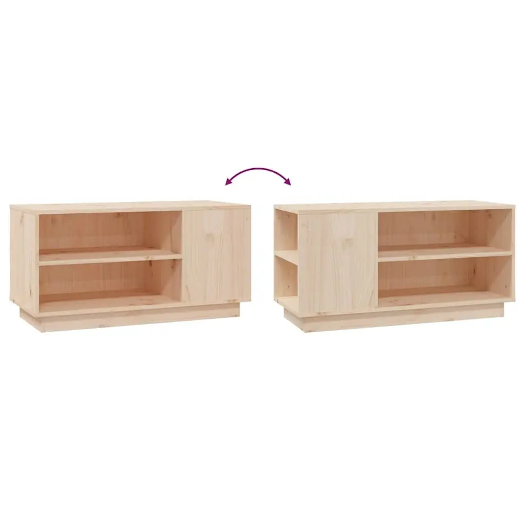TV Cabinet 80x35x40.5 cm Brown Wooden Media Storage Unit Shelves