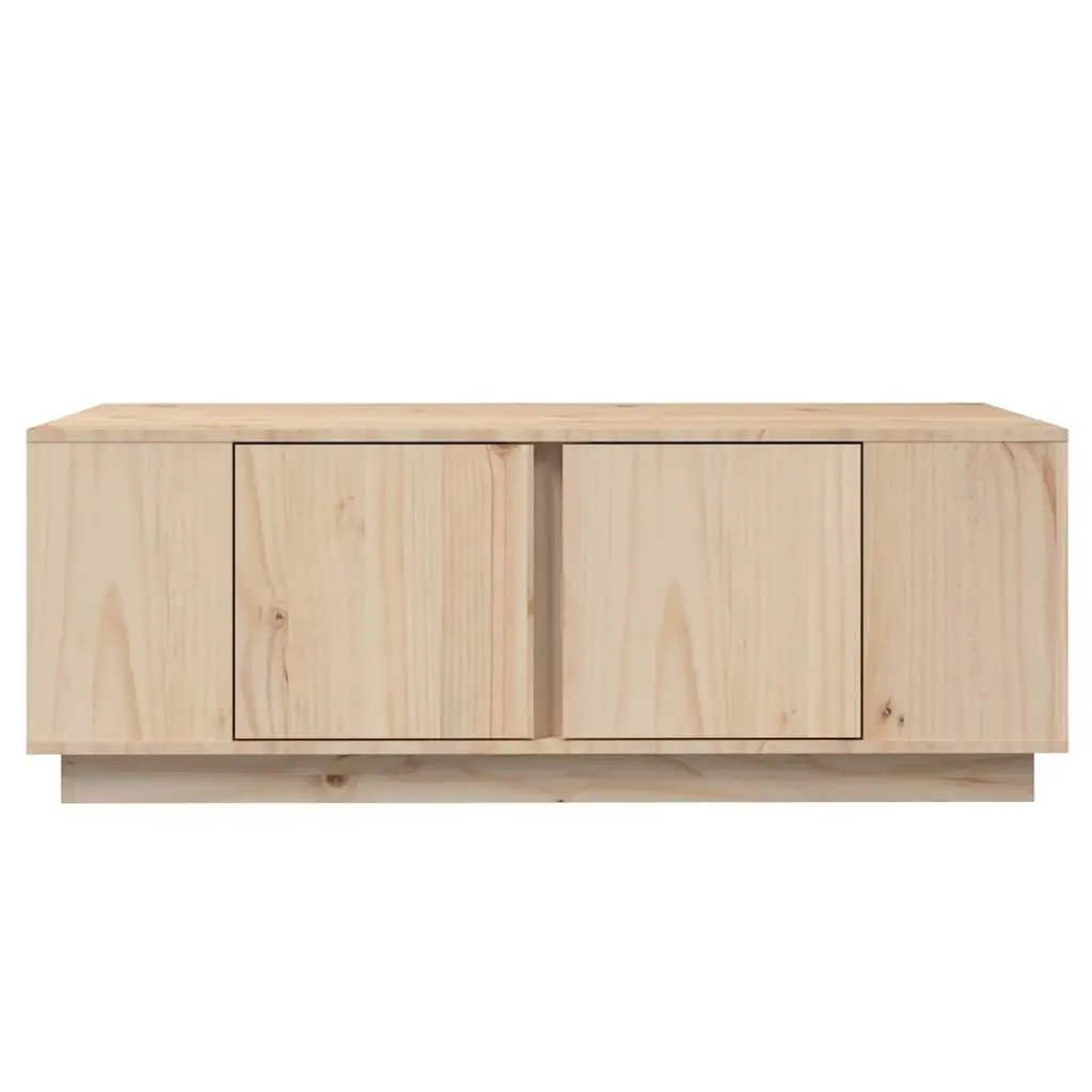Coffee Table Solid Pine Wood Brown Storage Compartments Doors Home Furniture