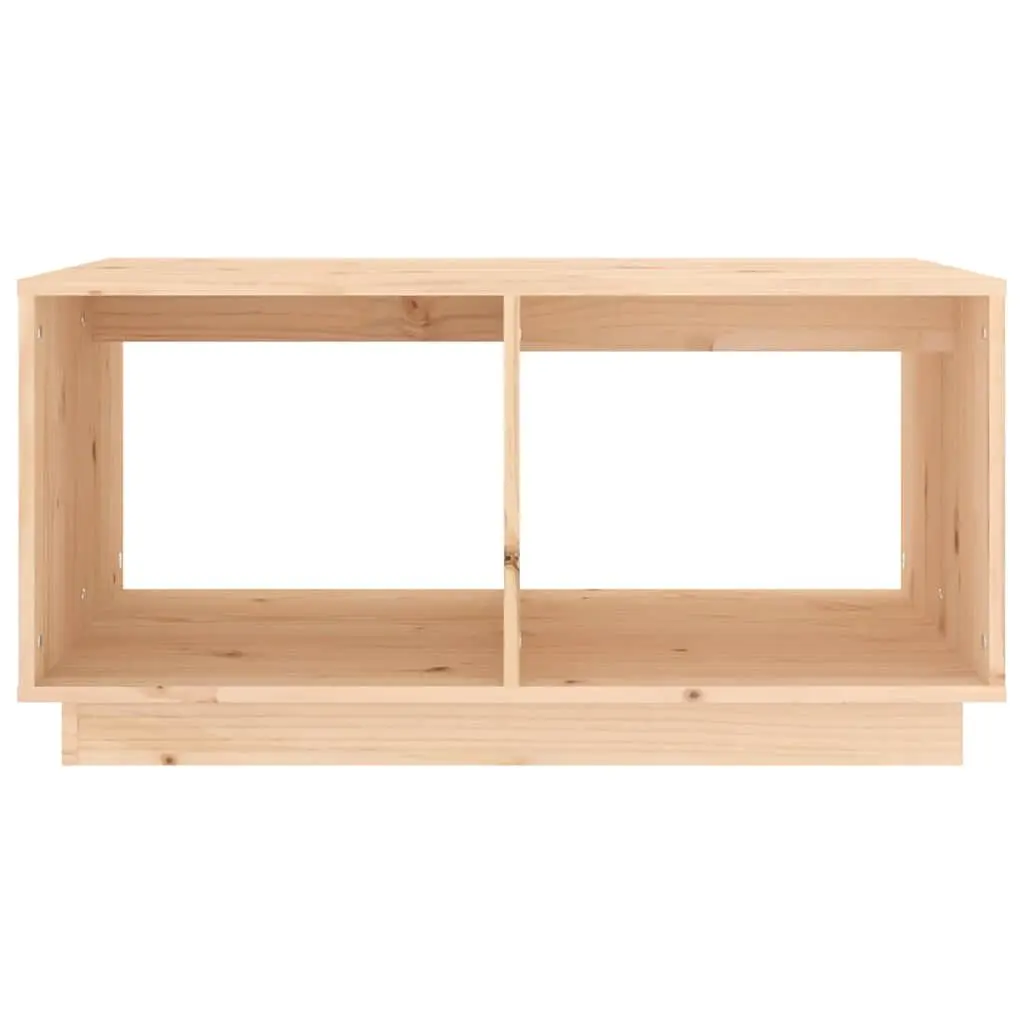 Coffee Table 80x50x40 cm Solid Pine Wood Brown Storage Compartments Living Room
