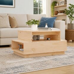 Coffee Table Dimensions 80x55x40.5 cm in Solid Pine Wood