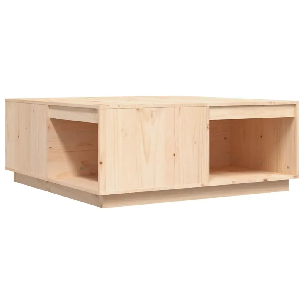 Coffee Table 100x101x40.5cm Brown Solid Pine Wood Storage Accent Furniture