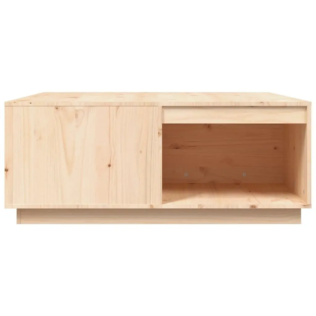 Coffee Table 100x101x40.5cm Brown Solid Pine Wood Storage Accent Furniture
