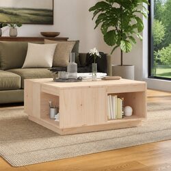 Coffee Table Specifications: 80x81x36.5 cm Brown Pine Wood