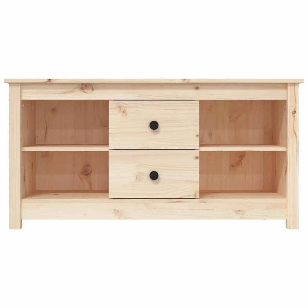 TV Cabinet Living Room 103x36.5x52 cm Solid Pine Wood Brown Furniture Storage Unit Drawers