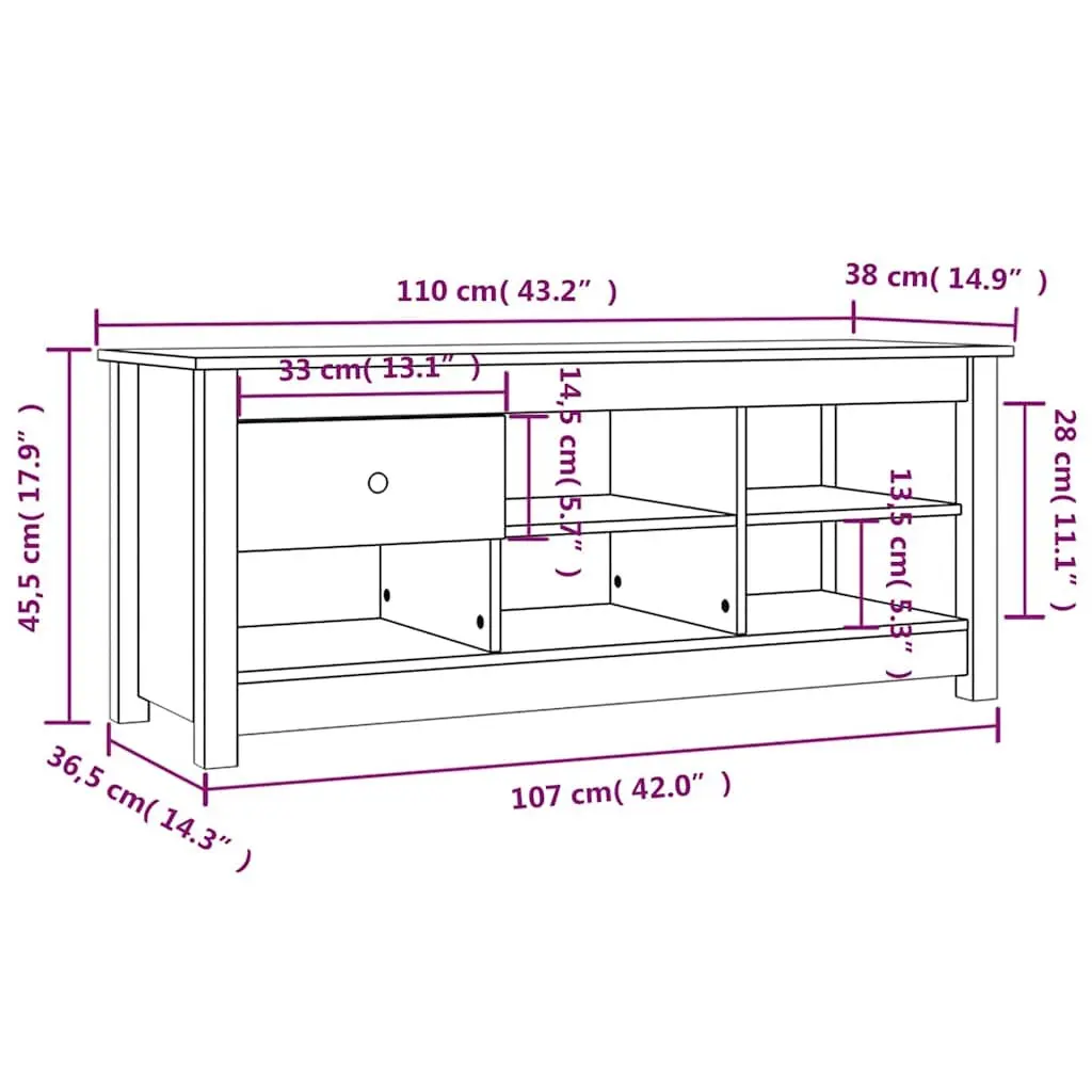Shoe Cabinet 110x38x45.5 cm Brown Wooden Storage Rack Organiser Cupboard