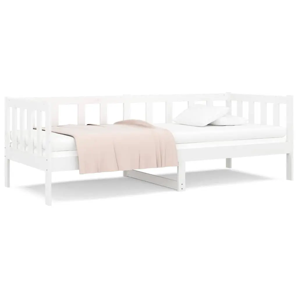 White 90x190 cm Day Bed with Solid Pine Frame