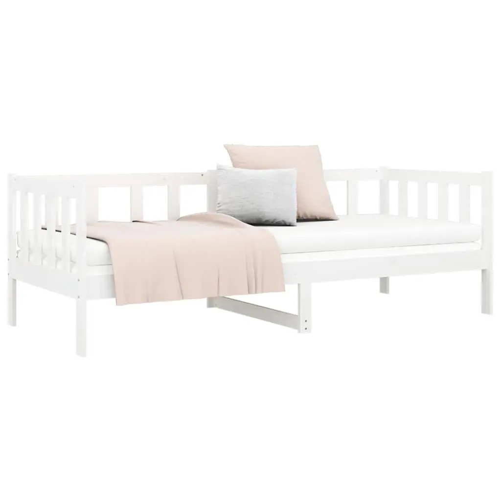 White 90x190 cm Day Bed with Solid Pine Frame