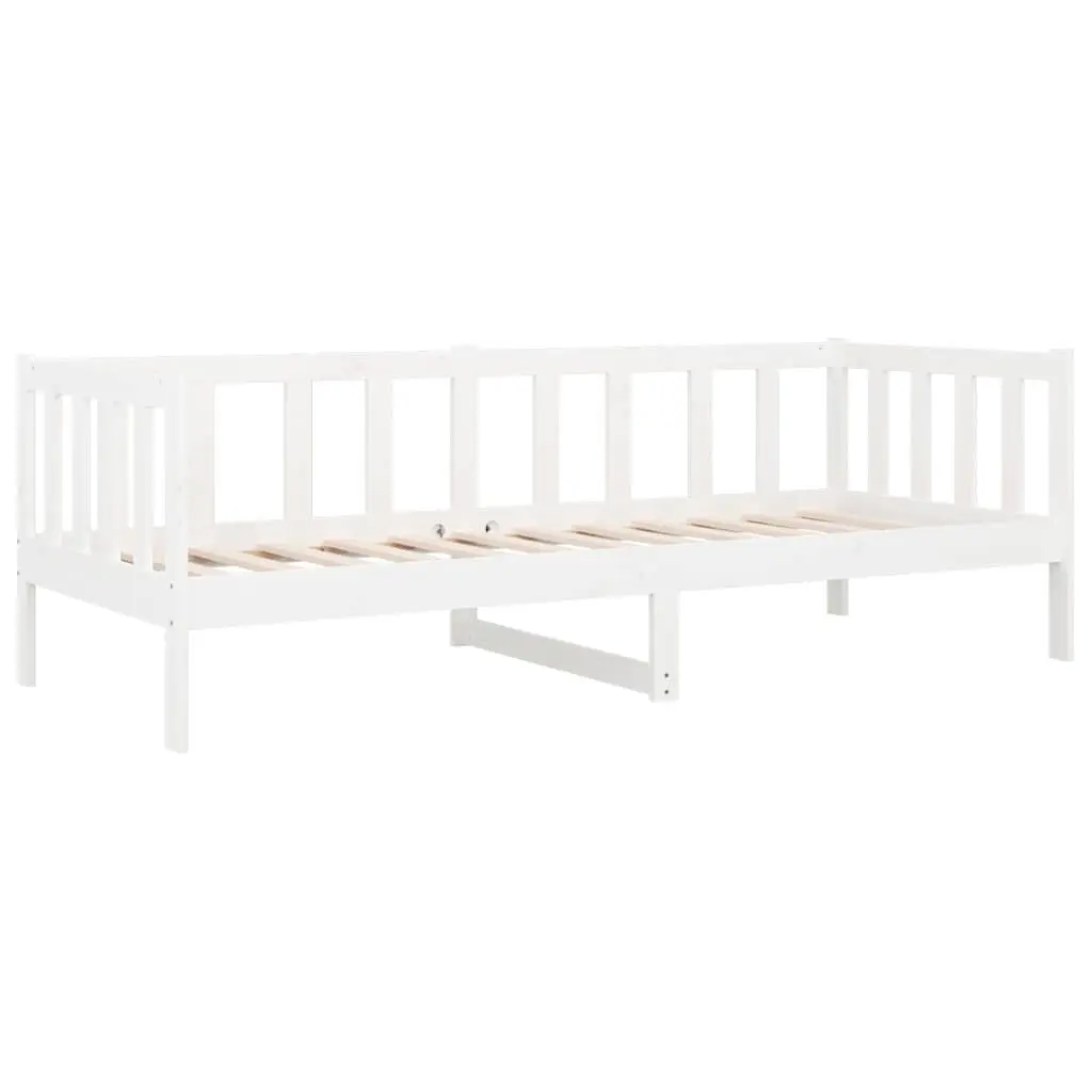 White 90x190 cm Day Bed with Solid Pine Frame