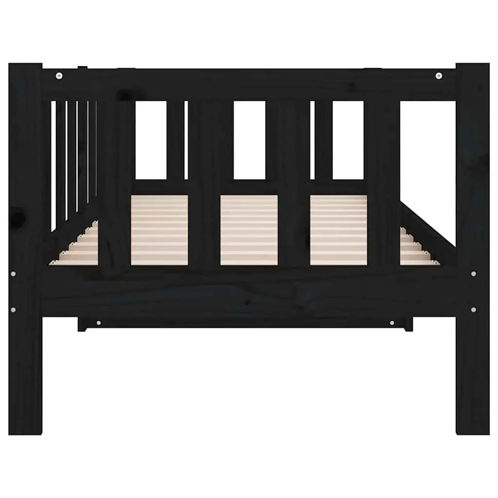 Day Bed Solid Pine Wood Frame Black 90x190cm Wooden Sofa Bed Slatted Base