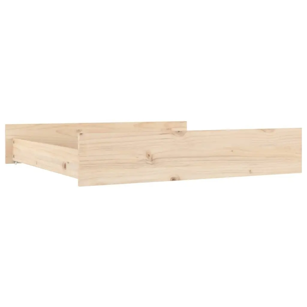 Under Bed Storage Drawers 2 pcs Solid Wood Pine Brown Bedroom Organiser