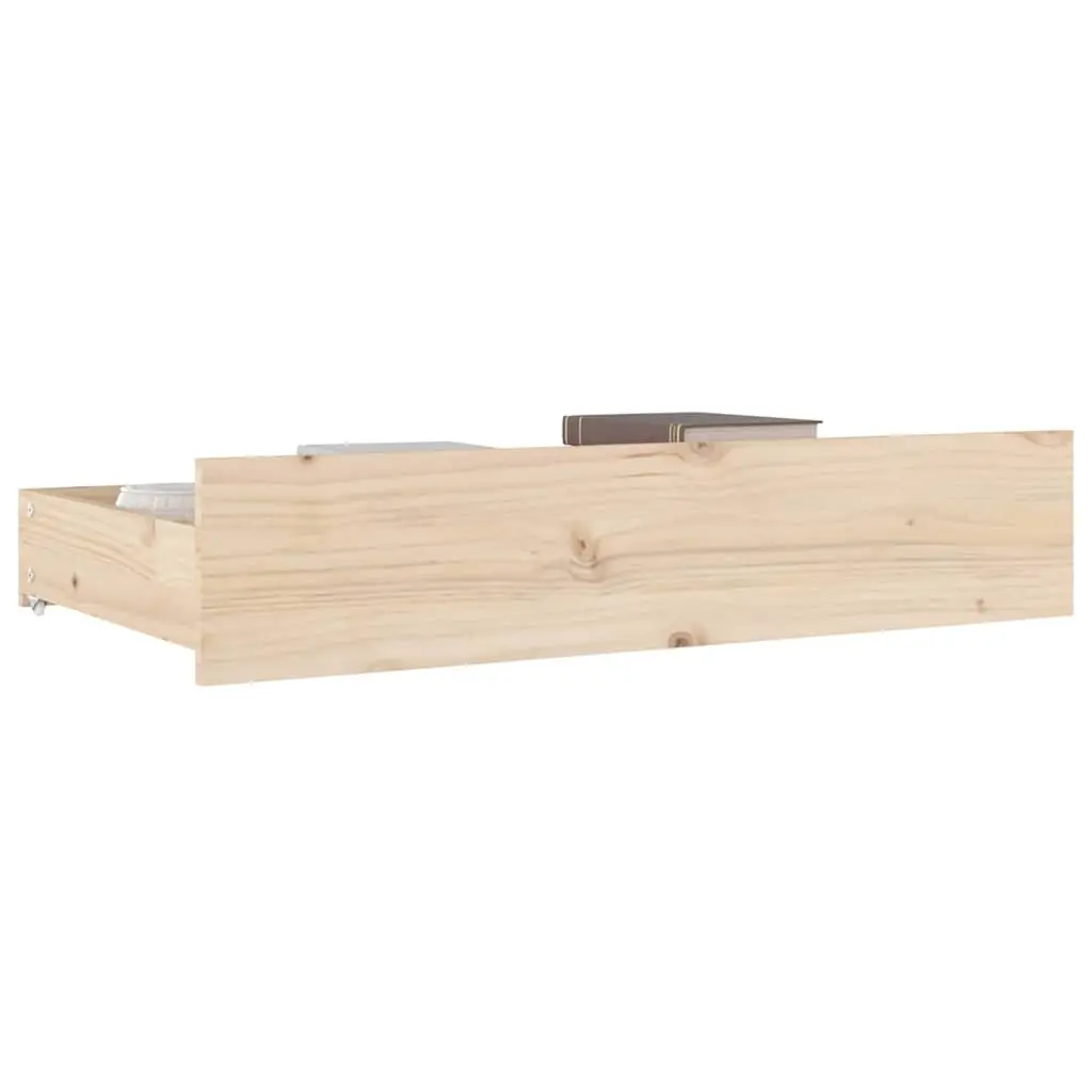 Bed Storage Drawers 4 pcs Solid Wood Pine Brown Underbed Organisation