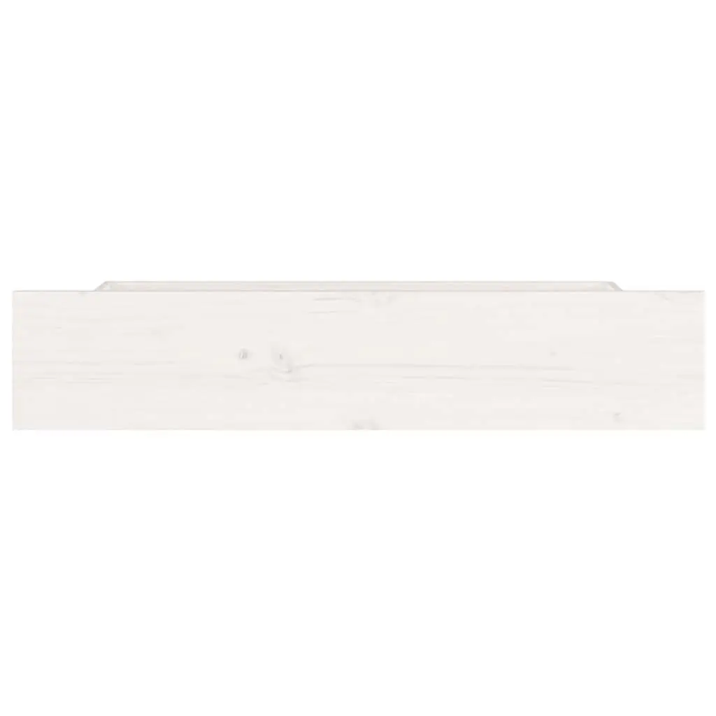 Under Bed Storage Drawers 4 Piece White Solid Pine Wood with Glide Wheels