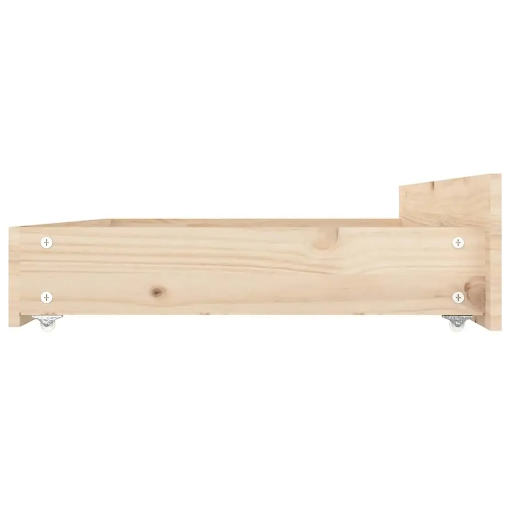 Under Bed Storage Drawers 4 pcs Made from Solid Pine Wood