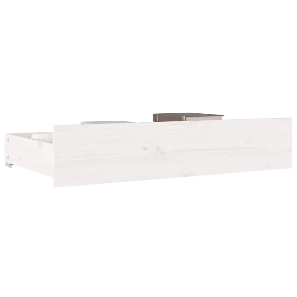 Under Bed Storage Drawers 4 Pieces White Solid Pine Wood