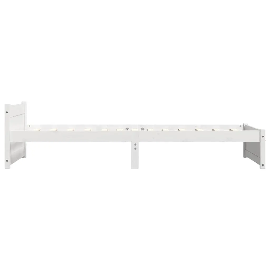 White Solid Wood Bed Frame Single 90x190cm