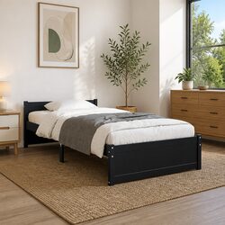 Specifications of Black Single Bed Frame 90x190 cm