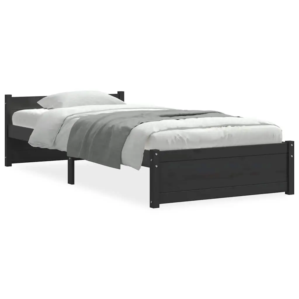 Black Single Bed Frame 90x190 cm
