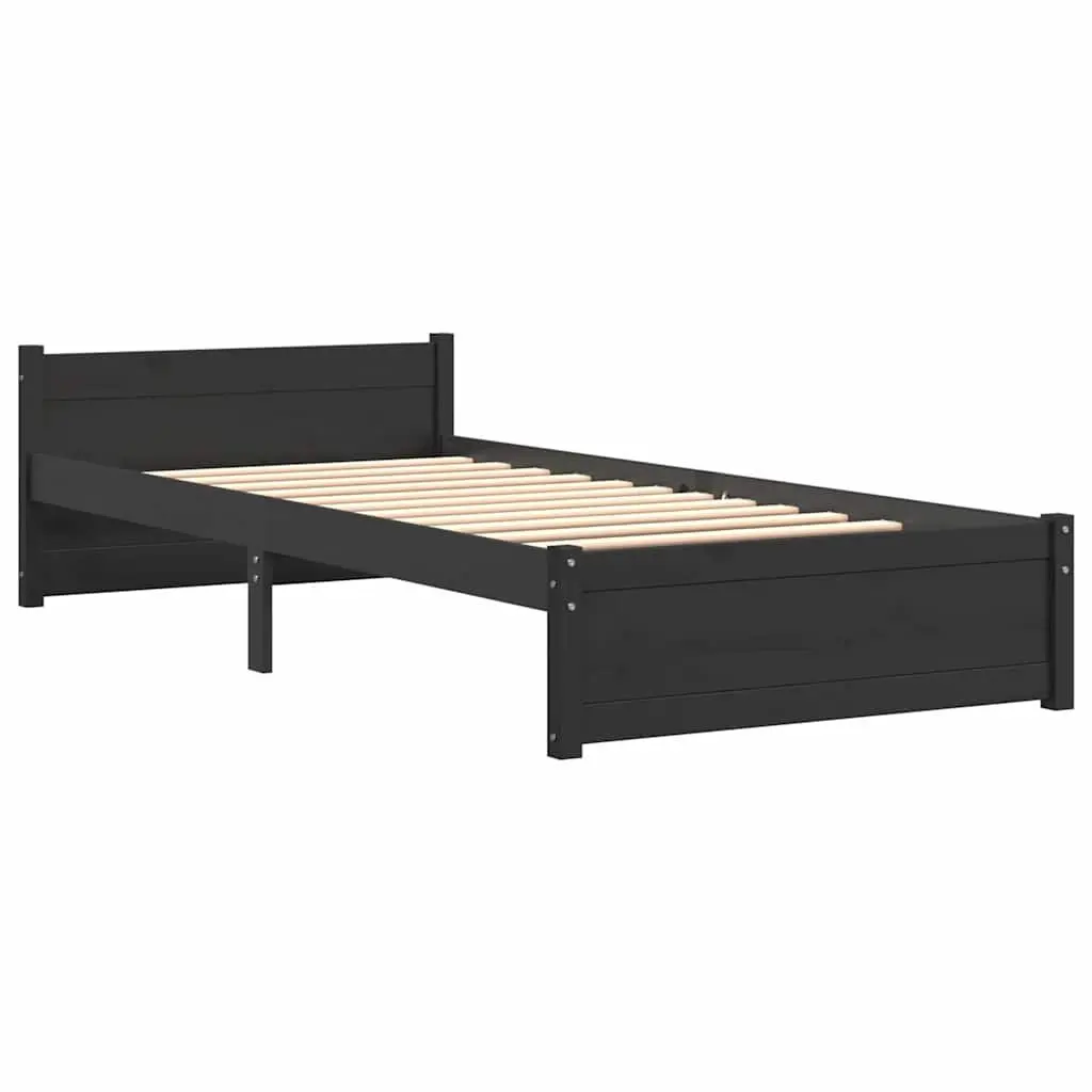 Black Single Bed Frame 90x190 cm