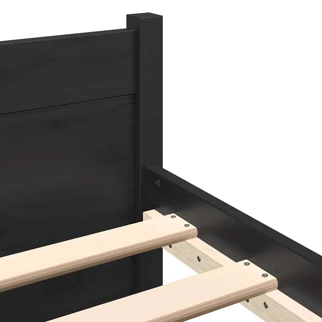 Black Single Bed Frame 90x190 cm