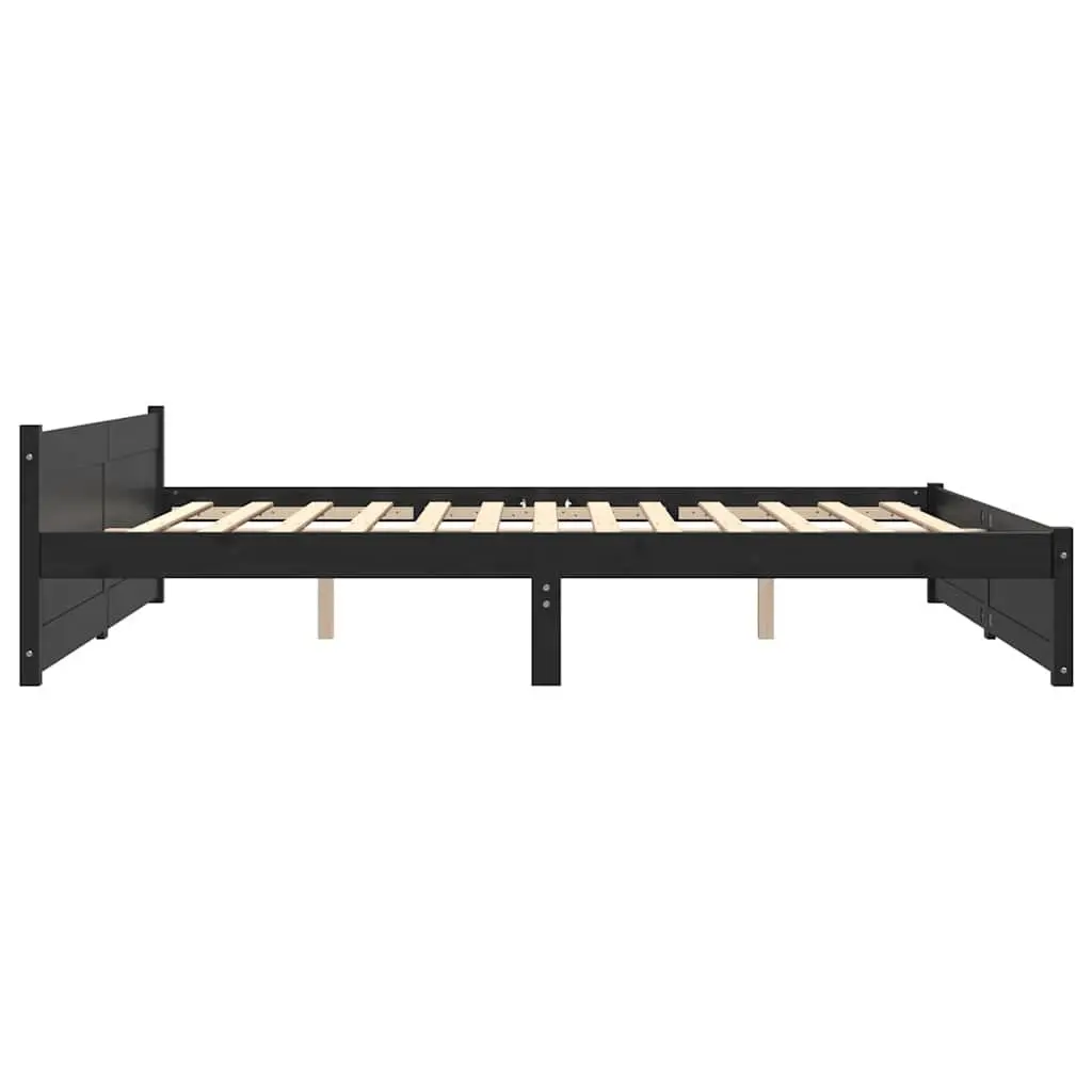 Black King Bed Frame 183x203cm in Solid Wood