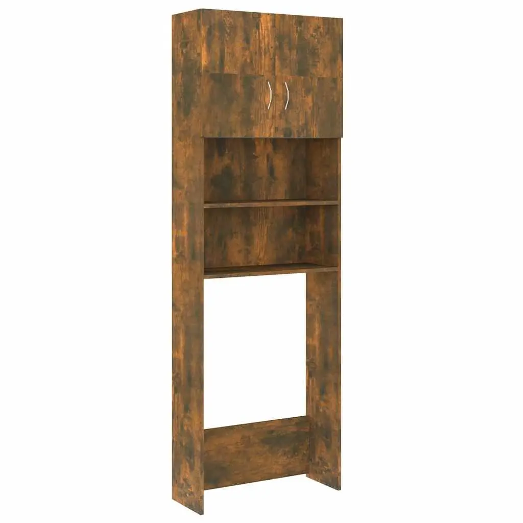 Washing Machine Cabinet Bathroom Storage Smoked Oak 64 x 25.5 x 190 cm