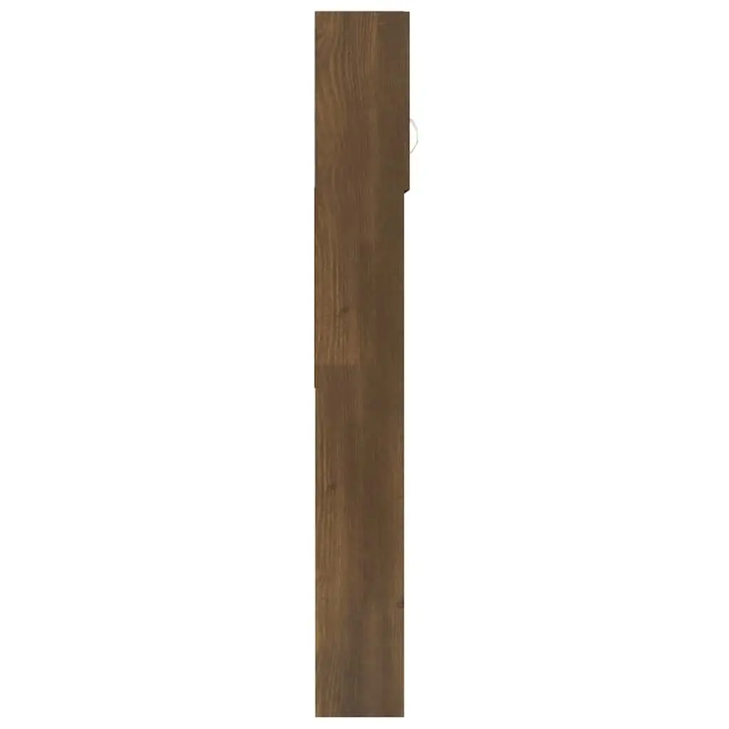 Washing Machine Cabinet Bathroom Laundry Organizer Brown Oak 64 x 25.5 x 190 cm