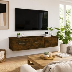 Wall Cabinet Dimensions: 88x26x18.5cm, Engineered Wood, 3 Drawers