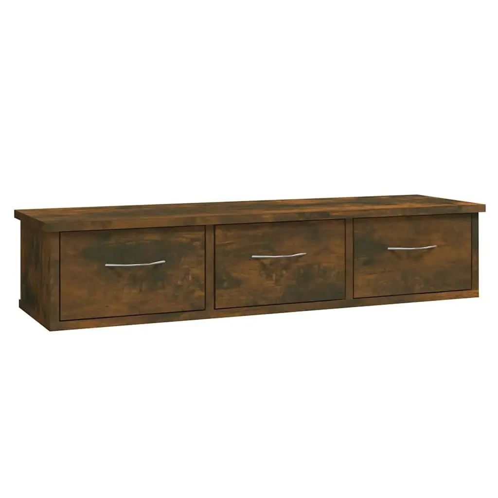 Wall Cabinet for Home Storage 88 x 26 x 18.5 cm Brown 3 Drawers