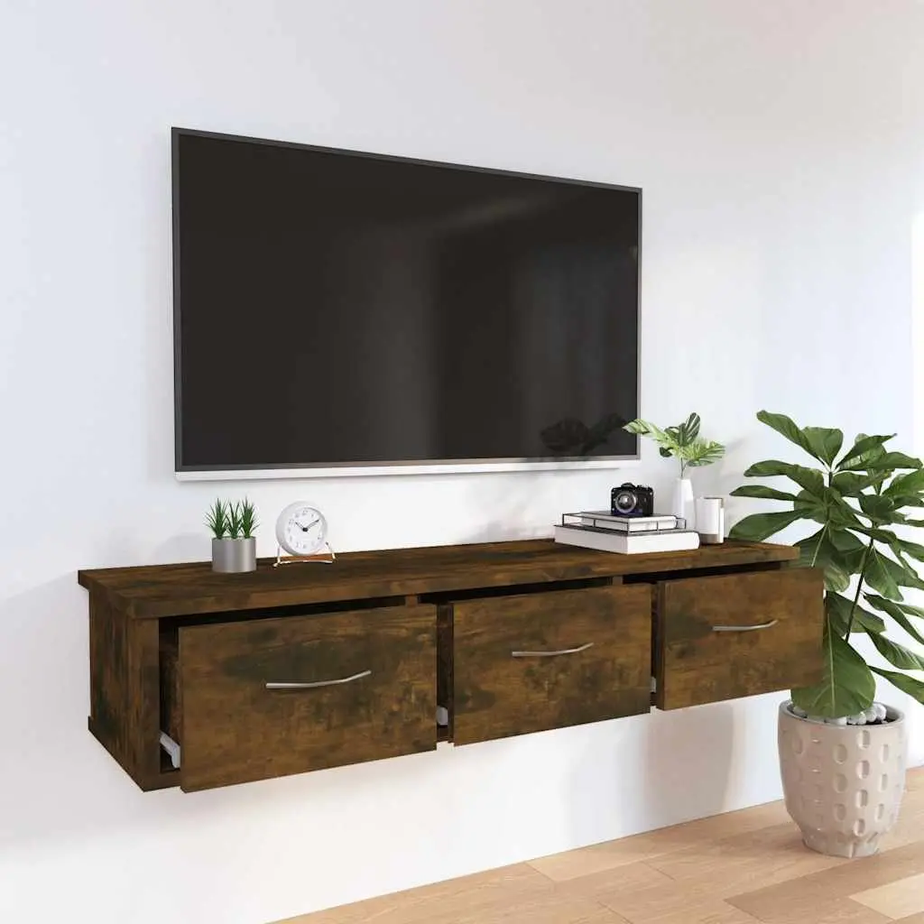 Wall Cabinet for Home Storage 88 x 26 x 18.5 cm Brown 3 Drawers
