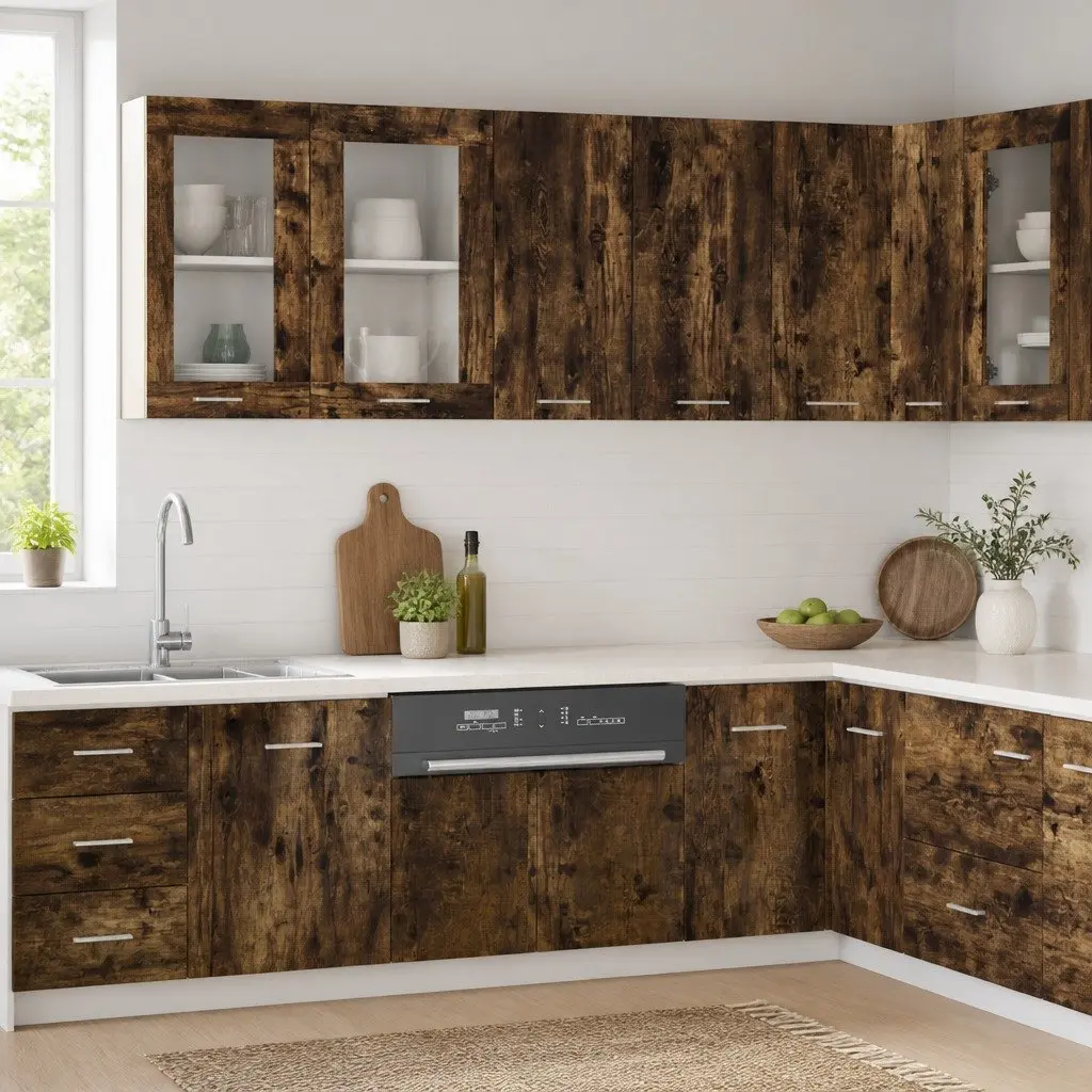 Hanging Cabinet Kitchen Storage Engineered Wood Brown 60x31x60 cm Wall Mount
