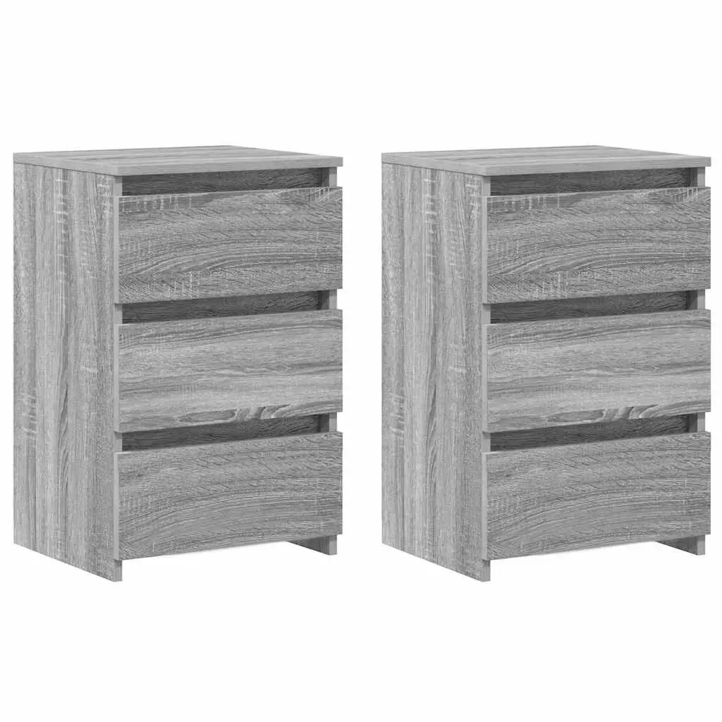 Bedside Tables for Bedroom Grey Sonoma Engineered Wood 2 Piece