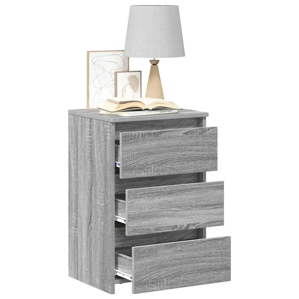 Bedside Tables for Bedroom Grey Sonoma Engineered Wood 2 Piece