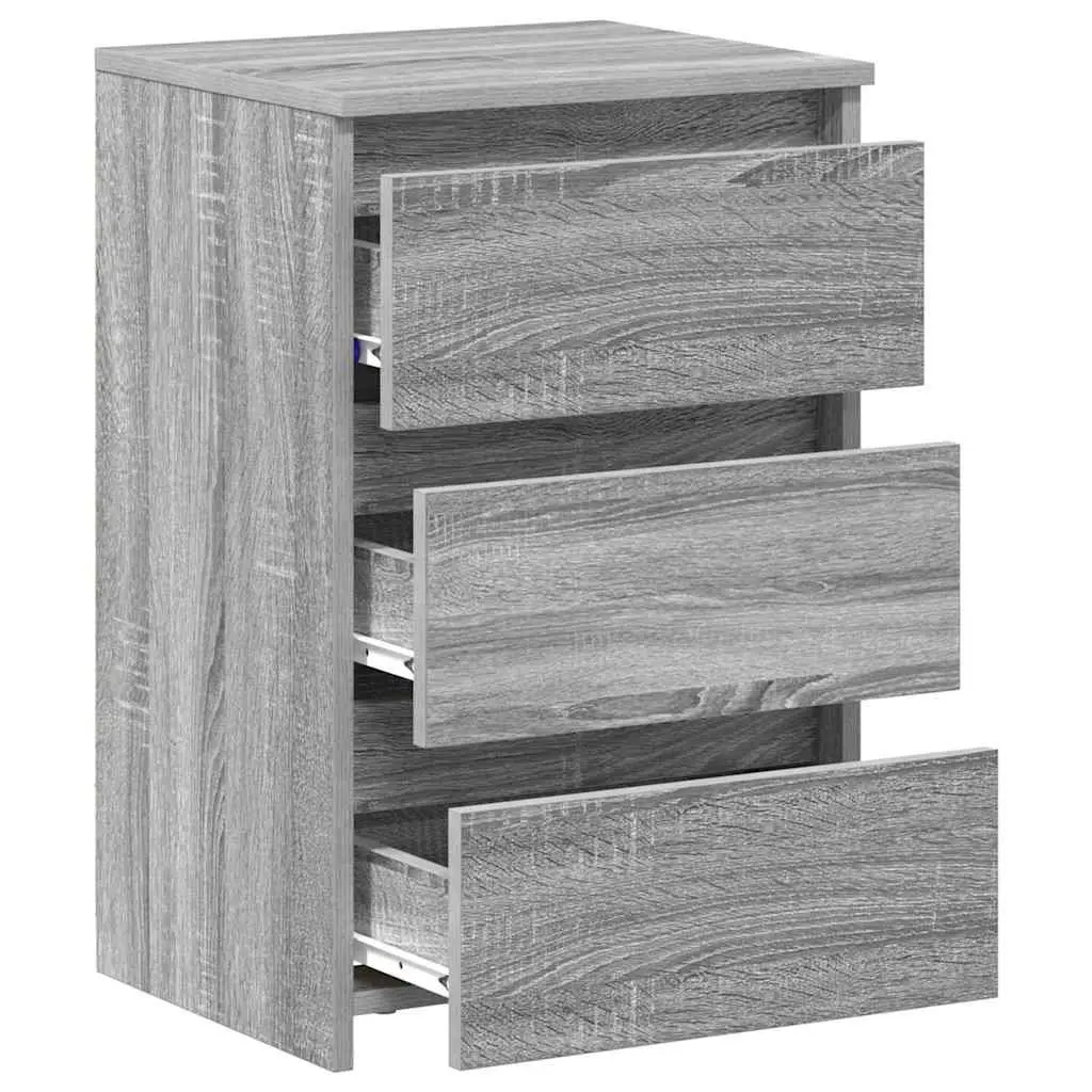 Bedside Tables for Bedroom Grey Sonoma Engineered Wood 2 Piece