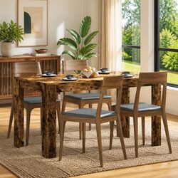 Dining Table Specs: 140cm Smoked Oak Engineered Wood