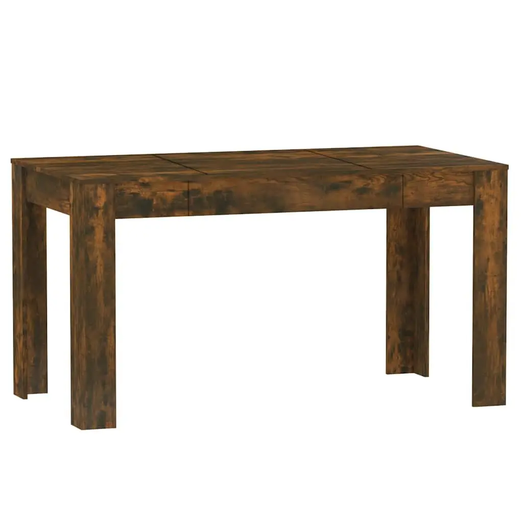 Dining Table Smoked Oak 140cm Engineered Wood Kitchen Furniture Modern Elegance