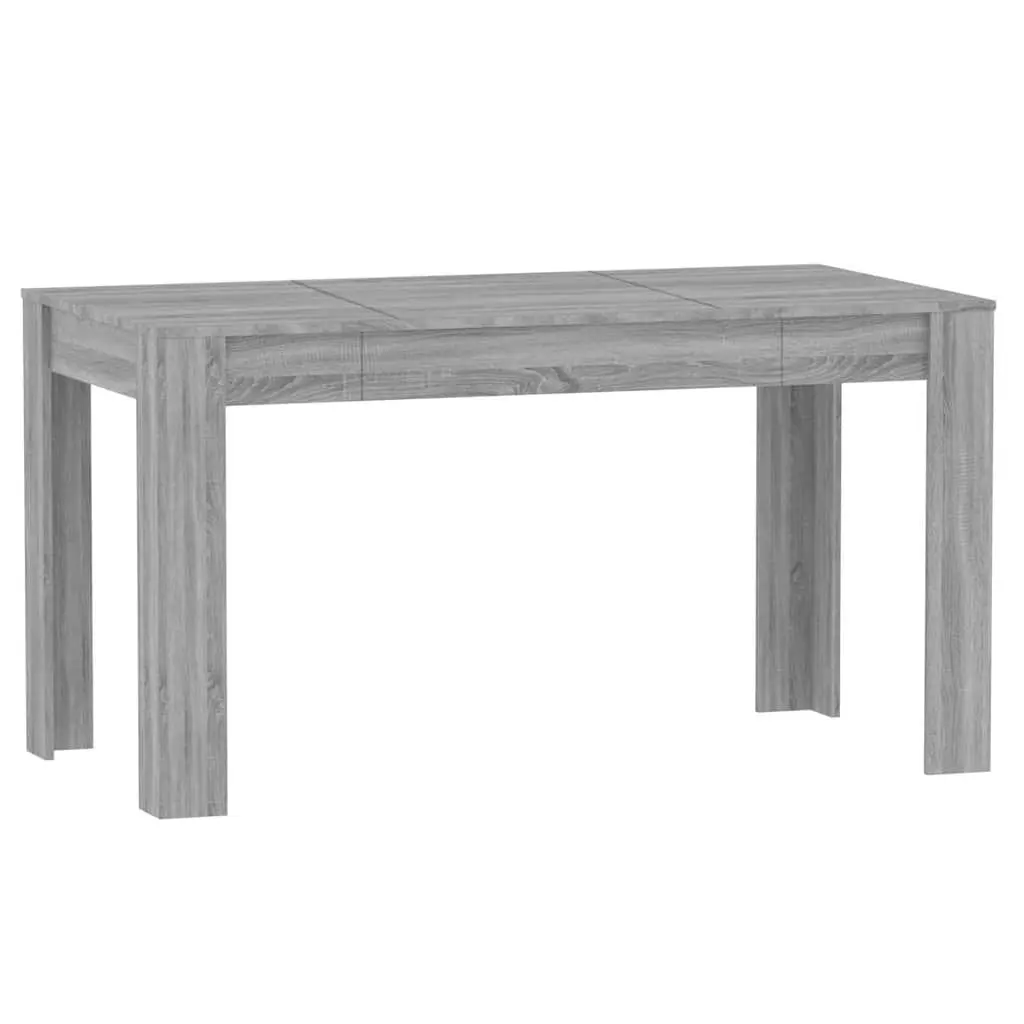 Dining Table Kitchen Room Grey Engineered Wood 140L x 74.5W x 76H cm