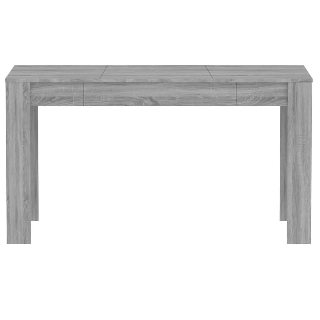 Dining Table Kitchen Room Grey Engineered Wood 140L x 74.5W x 76H cm