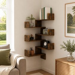 Wall Corner Shelves Set - 2 pcs Brown, 40x40x50 cm