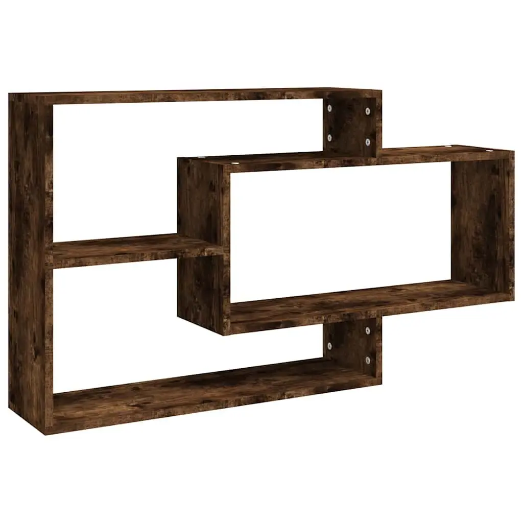 Engineered Wood Wall Shelf, 3 Open Compartments, Brown