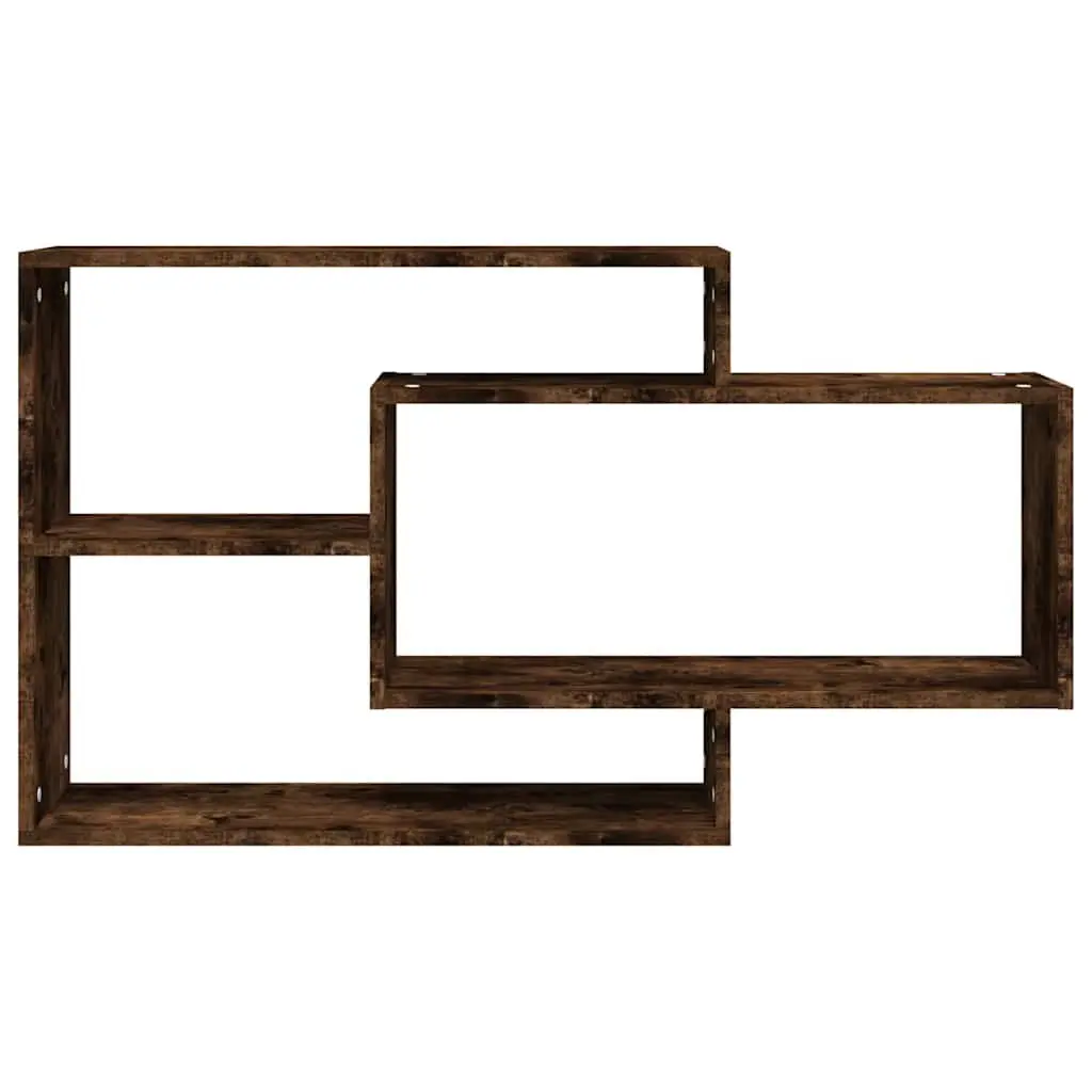 Engineered Wood Wall Shelf, 3 Open Compartments, Brown