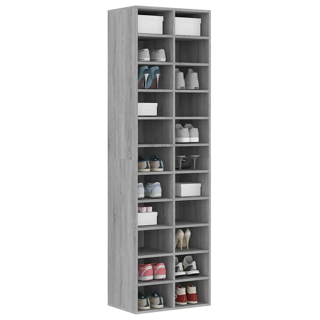 Shoe Cabinet Grey Sonoma Storage Organiser 54x34x183 cm