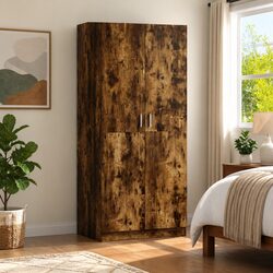 Smoked Oak Storage Cabinet - 80W x 52D x 180H cm